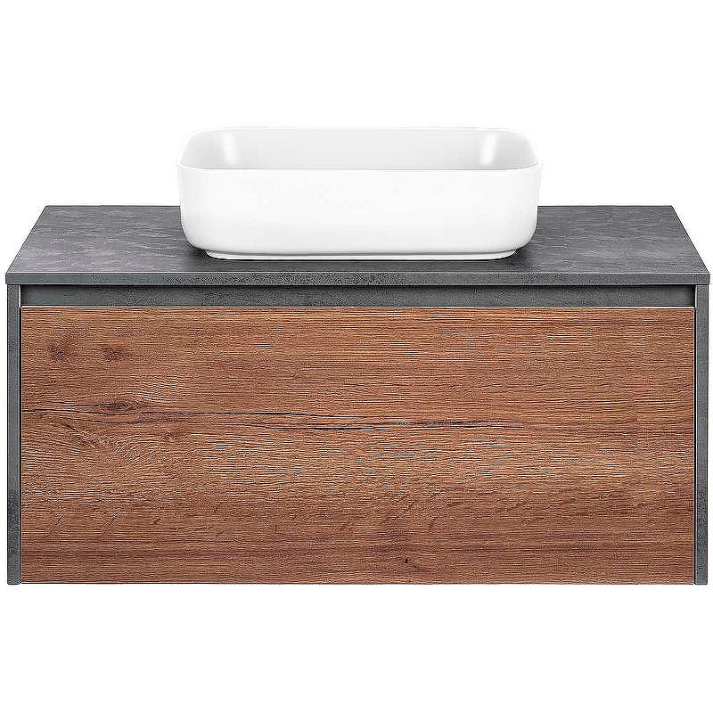 Тумба под раковину Vincea Mesa 100 VMC-2MS100TB подвесная T.Oak  Beton, купить, цена, заказать, магазин, доставка, скидка, промокод, купить, цена, заказать, магазин, доставка, скидка, промокод