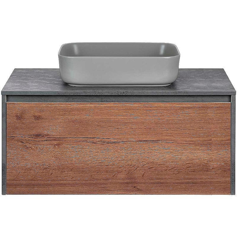 Тумба под раковину Vincea Mesa 100 VMC-2MS100TB подвесная T.Oak  Beton, купить, цена, заказать, магазин, доставка, скидка, промокод, купить, цена, заказать, магазин, доставка, скидка, промокод