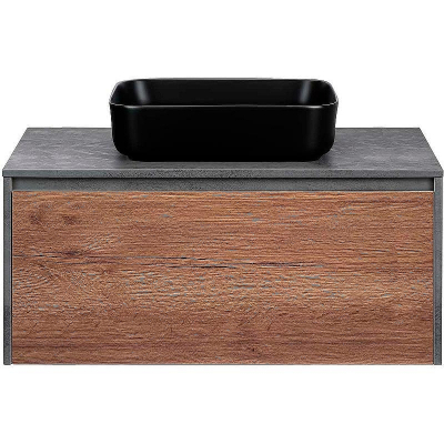 Тумба под раковину Vincea Mesa 100 VMC-2MS100TB подвесная T.Oak  Beton