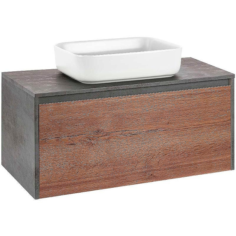 Тумба под раковину Vincea Mesa 100 VMC-2MS100TB подвесная T.Oak  Beton, купить, цена, заказать, магазин, доставка, скидка, промокод, купить, цена, заказать, магазин, доставка, скидка, промокод