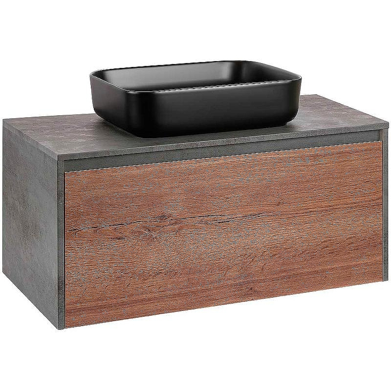 Тумба под раковину Vincea Mesa 100 VMC-2MS100TB подвесная T.Oak  Beton, купить, цена, заказать, магазин, доставка, скидка, промокод, купить, цена, заказать, магазин, доставка, скидка, промокод