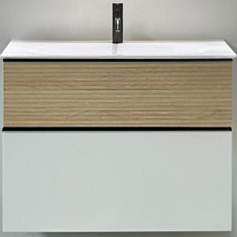 Тумба с раковиной Burgbad Fiumo 80 SFXN082F3956FOT45G0200C0001*1 Eiche Dekor Cashmere Белая матовая, купить, цена, заказать, магазин, доставка, скидка, промокод, купить, цена, заказать, магазин, доставка, скидка, промокод