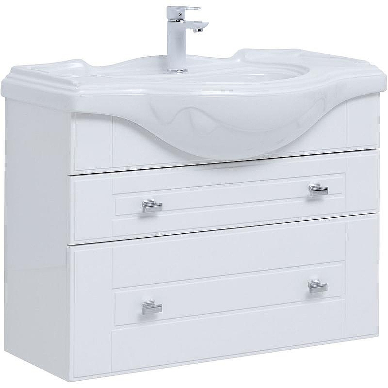 Тумба под раковину Aquanet Рондо 85 304289 подвесная Белый глянец, купить, цена, заказать, магазин, доставка, скидка, промокод, купить, цена, заказать, магазин, доставка, скидка, промокод