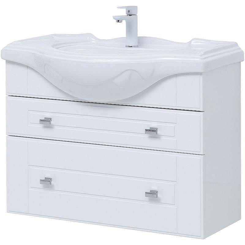 Тумба под раковину Aquanet Рондо 85 304289 подвесная Белый глянец, купить, цена, заказать, магазин, доставка, скидка, промокод, купить, цена, заказать, магазин, доставка, скидка, промокод