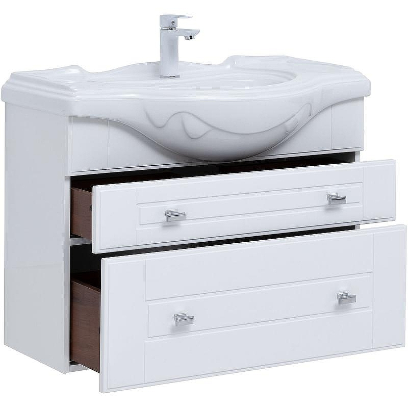 Тумба под раковину Aquanet Рондо 85 304289 подвесная Белый глянец, купить, цена, заказать, магазин, доставка, скидка, промокод, купить, цена, заказать, магазин, доставка, скидка, промокод