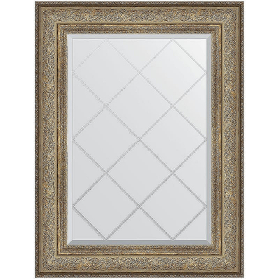 Зеркало Evoform Exclusive-G 93х70 BY 4124 с гравировкой в багетной раме - Виньетка античная бронза 109