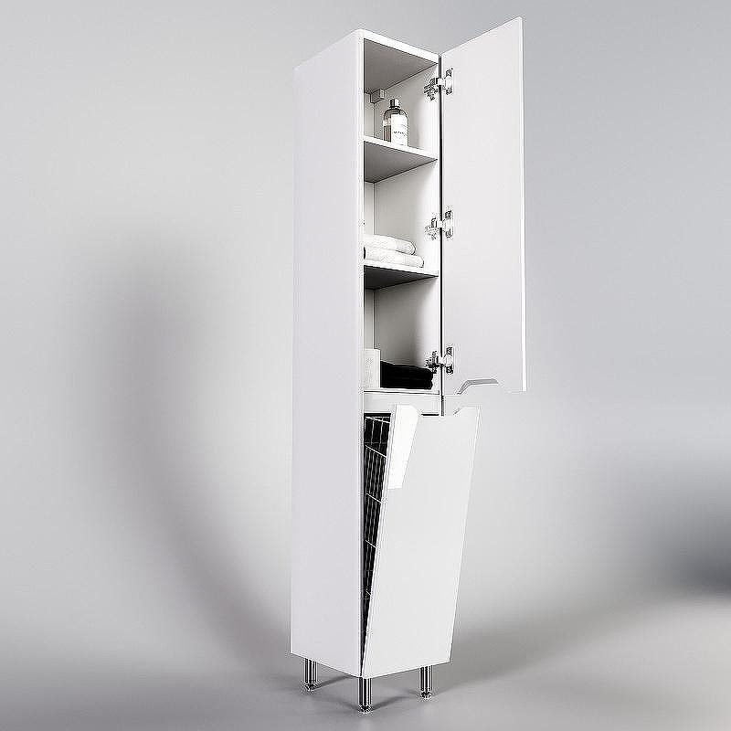 Шкаф пенал Style Line Марелла 30 Люкс Plus СС-00002419 с бельевой корзиной Белый глянец антискрейтч, купить, цена, заказать, магазин, доставка, скидка, промокод, купить, цена, заказать, магазин, доставка, скидка, промокод