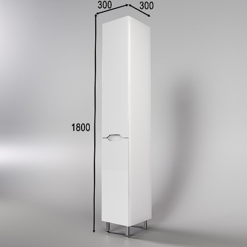 Шкаф пенал Style Line Марелла 30 Люкс Plus СС-00002419 с бельевой корзиной Белый глянец антискрейтч, купить, цена, заказать, магазин, доставка, скидка, промокод, купить, цена, заказать, магазин, доставка, скидка, промокод