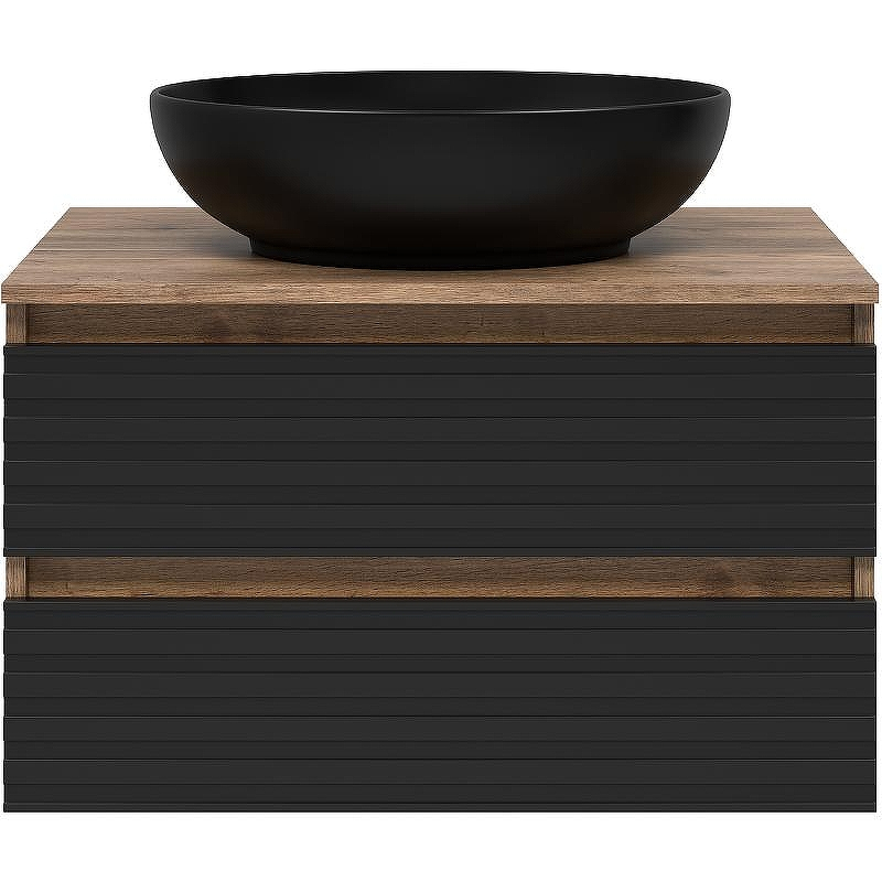 Тумба под раковину Brevita Dakota 70 DAK-09070-19/02-2Я подвесная Черный кварц Дуб Галифакс олово, купить, цена, заказать, магазин, доставка, скидка, промокод, купить, цена, заказать, магазин, доставка, скидка, промокод