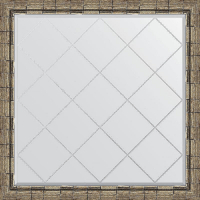 Зеркало Evoform Exclusive-G 103х103 BY 4437 с гравировкой в багетной раме - Серебряный бамбук 73, купить, цена, заказать, магазин, доставка, скидка, промокод, купить, цена, заказать, магазин, доставка, скидка, промокод