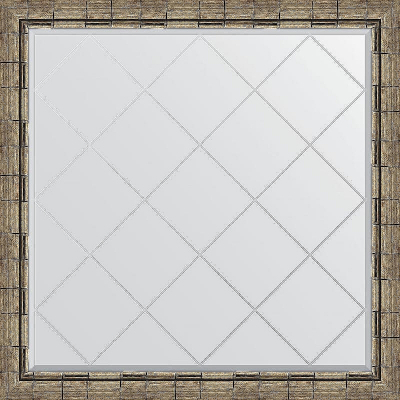 Зеркало Evoform Exclusive-G 103х103 BY 4437 с гравировкой в багетной раме - Серебряный бамбук 73