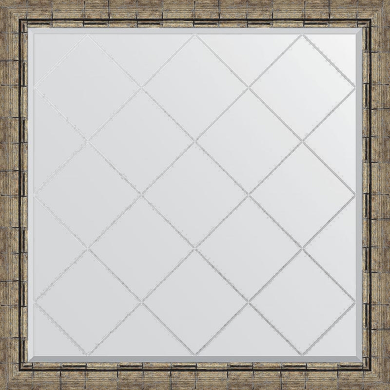 Зеркало Evoform Exclusive-G 103х103 BY 4437 с гравировкой в багетной раме - Серебряный бамбук 73, купить, цена, заказать, магазин, доставка, скидка, промокод, купить, цена, заказать, магазин, доставка, скидка, промокод