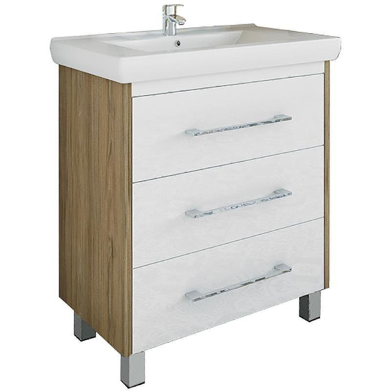 Тумба под раковину Sanflor Ларго 80 С0002112 Белая Швейцарский вяз, купить, цена, заказать, магазин, доставка, скидка, промокод, купить, цена, заказать, магазин, доставка, скидка, промокод