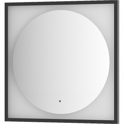 Зеркало Defesto Eclipce 70х70 DF 2222R с подсветкой 15W-4500К/в багетной раме/ИК - выключатель/Нейтральный белый свет/Черная рама