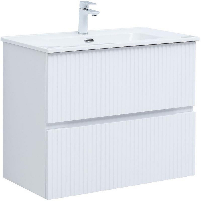 Тумба под раковину Aquanet Джейн 80 313286 подвесная Белая матовая