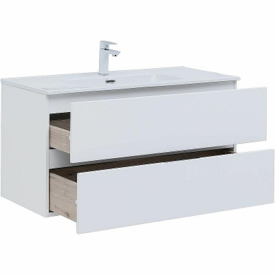 Комплект мебели для ванной Aquanet Алвита New 100 274205 подвесной Белый матовый