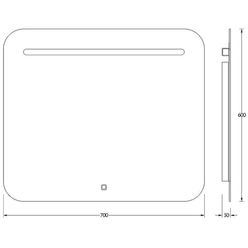 Зеркало Evoform Ledline 60x70 BY 2444 с подсветкой 5.5 W - сенсорный выключатель, купить, цена, заказать, магазин, доставка, скидка, промокод, купить, цена, заказать, магазин, доставка, скидка, промокод