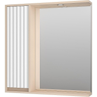 Зеркало со шкафом Brevita Balaton 80 L BAL-04080-03-01Л с подсветкой Белое матовое Бежевое матовое, купить, цена, заказать, магазин, доставка, скидка, промокод, купить, цена, заказать, магазин, доставка, скидка, промокод