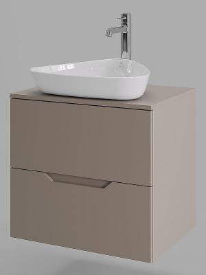 Тумба с раковиной Orange Line 60 Li-60TuLMDF+B07-500W подвесная Латте матовый