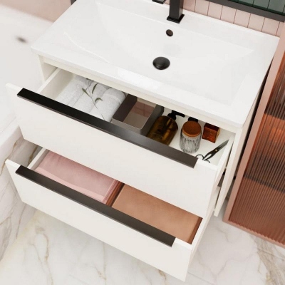 Тумба под раковину La Fenice Tesoro 80 FNC-01-TES-PB-80-2 подвесная Белая матовая