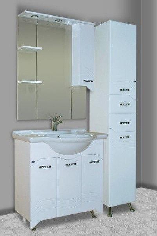 Зеркало со шкафом Bellezza Дрея 85 R 4611314001018 с подсветкой R Белое, купить, цена, заказать, магазин, доставка, скидка, промокод, купить, цена, заказать, магазин, доставка, скидка, промокод