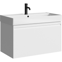 Тумба под раковину Aqwella Pure 80 PUR0108WM подвесная Белая матовая, купить, цена, заказать, магазин, доставка, скидка, промокод, купить, цена, заказать, магазин, доставка, скидка, промокод