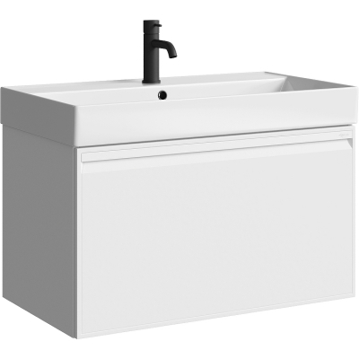 Тумба под раковину Aqwella Pure 80 PUR0108WM подвесная Белая матовая