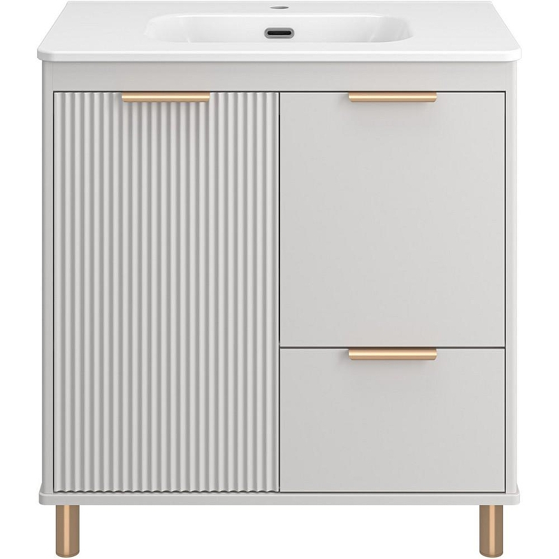 Тумба с раковиной Brevita Risacca Crema 80 УТ000025680 Серая матовая, купить, цена, заказать, магазин, доставка, скидка, промокод, купить, цена, заказать, магазин, доставка, скидка, промокод