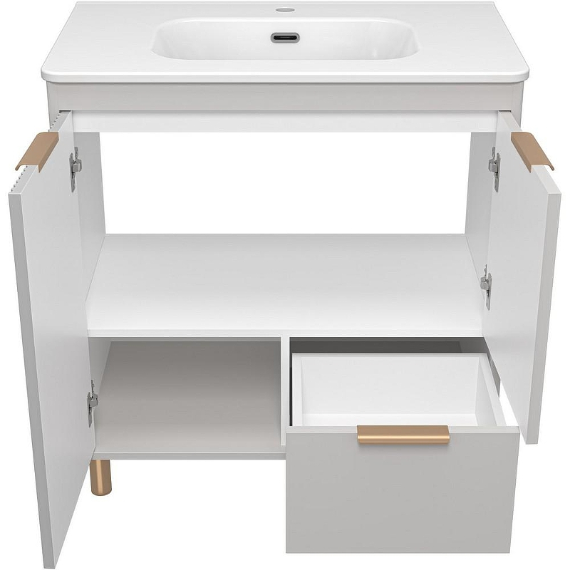 Тумба с раковиной Brevita Risacca Crema 80 УТ000025680 Серая матовая, купить, цена, заказать, магазин, доставка, скидка, промокод, купить, цена, заказать, магазин, доставка, скидка, промокод