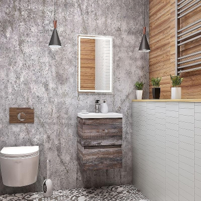 Тумба под раковину Art&Max Family-400-2C-SO-PE подвесная Бетон Экзотик