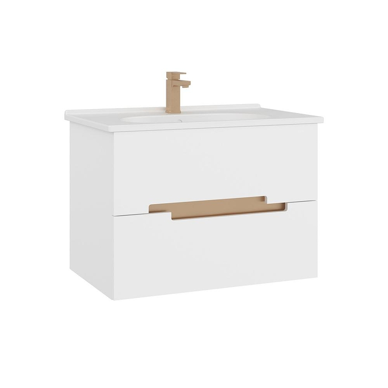 Тумба с раковиной Orka Lodi 80 5005884 подвесная цвет Белый Золото, купить, цена, заказать, магазин, доставка, скидка, промокод, купить, цена, заказать, магазин, доставка, скидка, промокод