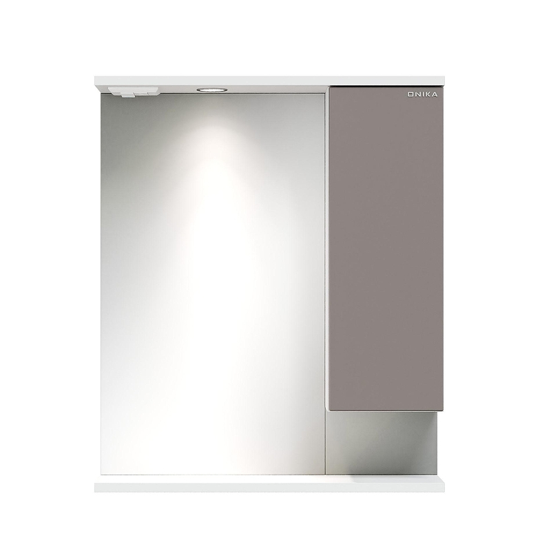 Зеркало со шкафом Onika Марви 60 R 206088 с подсветкой цвет Белый Мокко, купить, цена, заказать, магазин, доставка, скидка, промокод, купить, цена, заказать, магазин, доставка, скидка, промокод