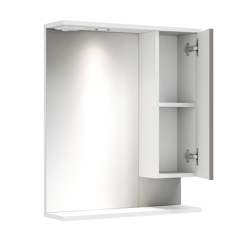 Зеркало со шкафом Onika Марви 60 R 206088 с подсветкой цвет Белый Мокко, купить, цена, заказать, магазин, доставка, скидка, промокод, купить, цена, заказать, магазин, доставка, скидка, промокод