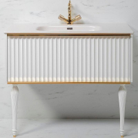 Тумба под раковину Boheme Armadi Art Vallessi Avantgarde Canale 100 843-100-WG подвесная Белая Золото, купить, цена, заказать, магазин, доставка, скидка, промокод, купить, цена, заказать, магазин, доставка, скидка, промокод