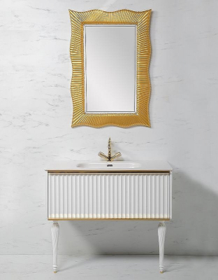 Тумба под раковину Boheme Armadi Art Vallessi Avantgarde Canale 100 843-100-WG подвесная Белая Золото