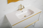 Тумба под раковину Boheme Armadi Art Vallessi Avantgarde Canale 100 843-100-WG подвесная Белая Золото, купить, цена, заказать, магазин, доставка, скидка, промокод, купить, цена, заказать, магазин, доставка, скидка, промокод