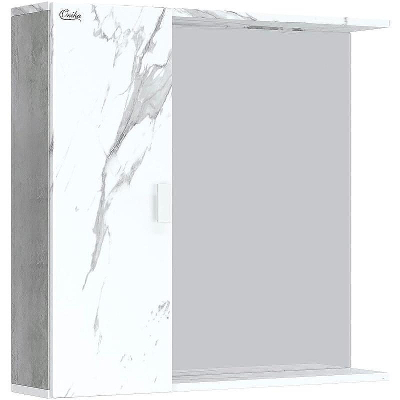 Зеркало со шкафом Onika Марбл 75.00 У 207524 Мрамор Камень бетонный, купить, цена, заказать, магазин, доставка, скидка, промокод, купить, цена, заказать, магазин, доставка, скидка, промокод