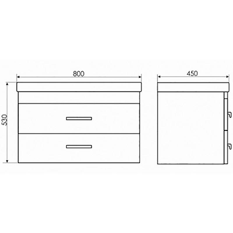 Тумба с раковиной Comforty Никосия 80П 00-00008856 подвесная Дуб темный, купить, цена, заказать, магазин, доставка, скидка, промокод, купить, цена, заказать, магазин, доставка, скидка, промокод