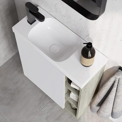 Корпус тумбы под раковину Aqwella Alba 60 L ALB0106LLS подвесной Камень натуральный