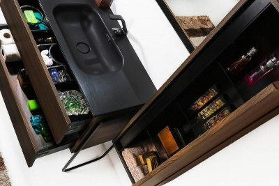 Шкаф пенал Boheme Armadi Art Vallessi 35 836-D подвесной Дуб темный матовый