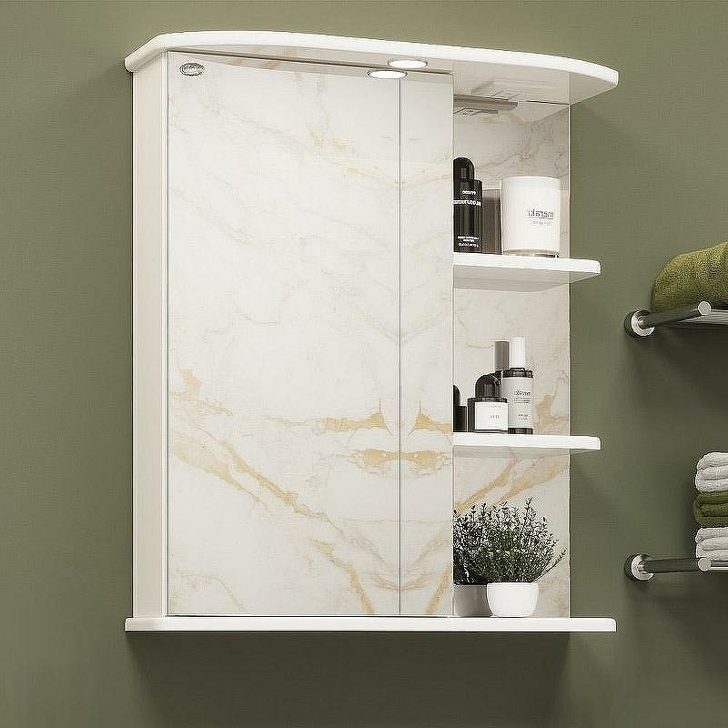 Зеркальный шкаф Onika Карина 55.01 L 205512 с подсветкой Белый, купить, цена, заказать, магазин, доставка, скидка, промокод, купить, цена, заказать, магазин, доставка, скидка, промокод