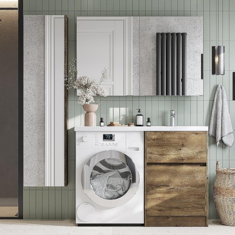 Тумба под раковину Aquaton Лондри 120 1A266901LHDR0 Дуб Рустикальный без фасада, купить, цена, заказать, магазин, доставка, скидка, промокод, купить, цена, заказать, магазин, доставка, скидка, промокод