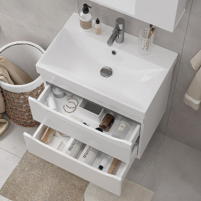 Тумба под раковину Volna Lake 60.2Y tpLAKE60.2Y-01 подвесная Белая