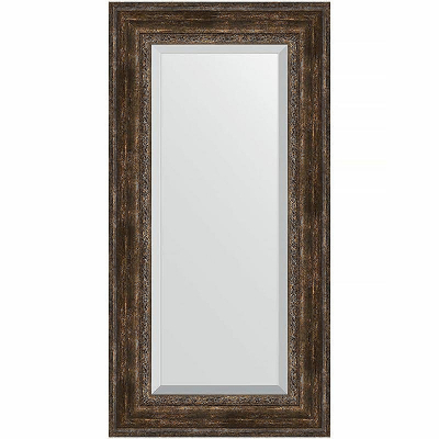 Зеркало Evoform Exclusive 122х62 BY 3508 с фацетом в багетной раме - Состаренное дерево с орнаментом 120
