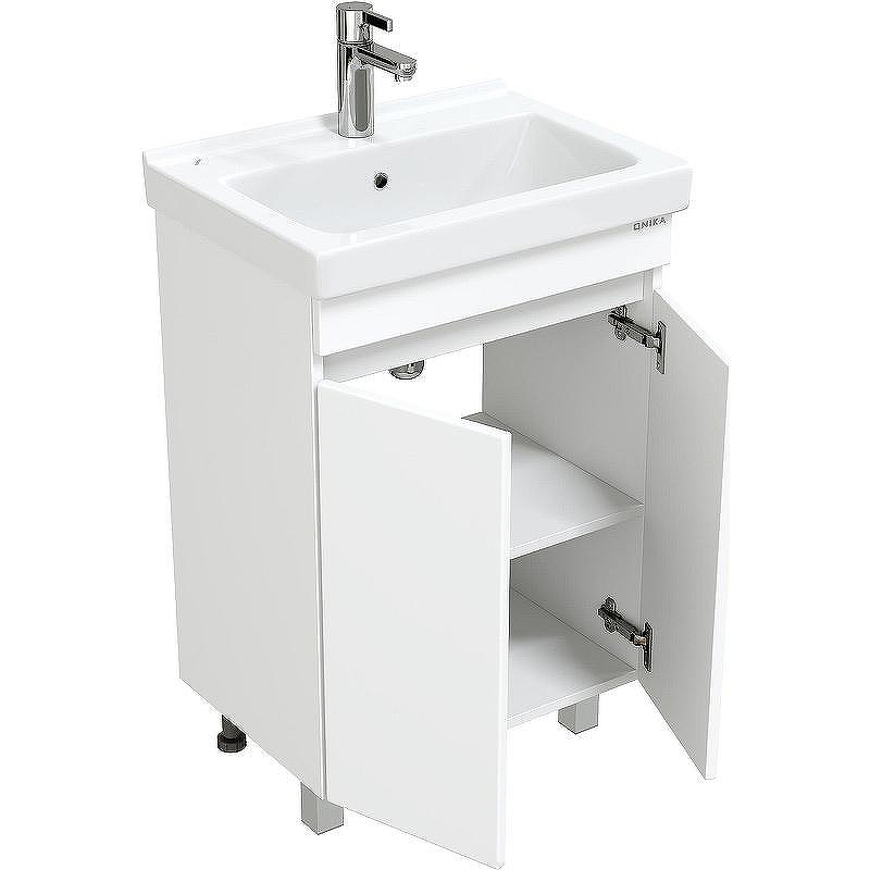Тумба под раковину Onika Милтон Квадро 55 105561 Белая, купить, цена, заказать, магазин, доставка, скидка, промокод, купить, цена, заказать, магазин, доставка, скидка, промокод