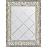 Зеркало Evoform Exclusive-G 93х70 BY 4125 с гравировкой в багетной раме - Виньетка серебро 109, купить, цена, заказать, магазин, доставка, скидка, промокод, купить, цена, заказать, магазин, доставка, скидка, промокод