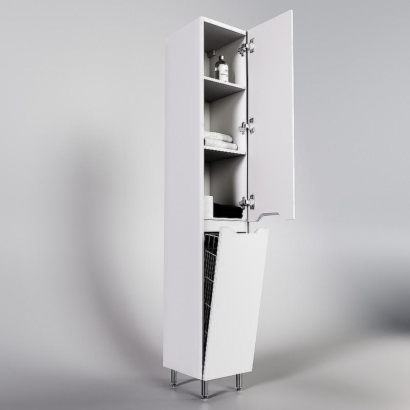 Шкаф пенал Style Line Марелла 30 Люкс Plus СС-00002421 с бельевой корзиной Белый матовый антискрейтч, купить, цена, заказать, магазин, доставка, скидка, промокод, купить, цена, заказать, магазин, доставка, скидка, промокод