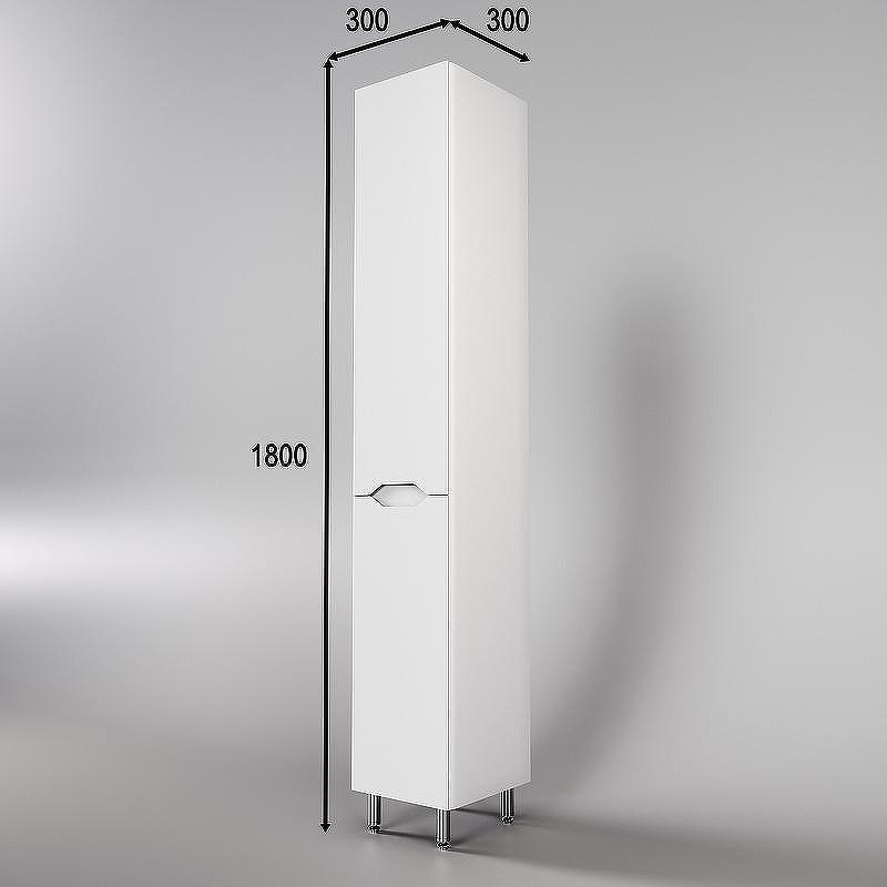 Шкаф пенал Style Line Марелла 30 Люкс Plus СС-00002421 с бельевой корзиной Белый матовый антискрейтч, купить, цена, заказать, магазин, доставка, скидка, промокод, купить, цена, заказать, магазин, доставка, скидка, промокод