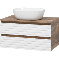 Тумба под раковину Brevita Dakota 80 DAK-09080-19/01-2Я подвесная Белая матовая Дуб Галифакс олово, купить, цена, заказать, магазин, доставка, скидка, промокод, купить, цена, заказать, магазин, доставка, скидка, промокод