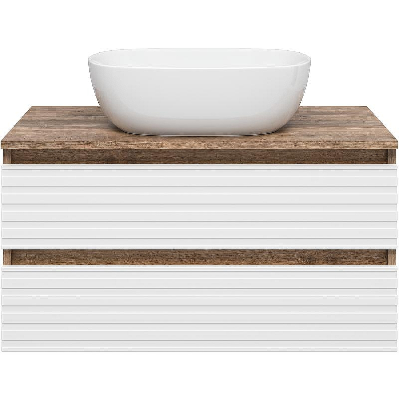 Тумба под раковину Brevita Dakota 80 DAK-09080-19/01-2Я подвесная Белая матовая Дуб Галифакс олово, купить, цена, заказать, магазин, доставка, скидка, промокод, купить, цена, заказать, магазин, доставка, скидка, промокод